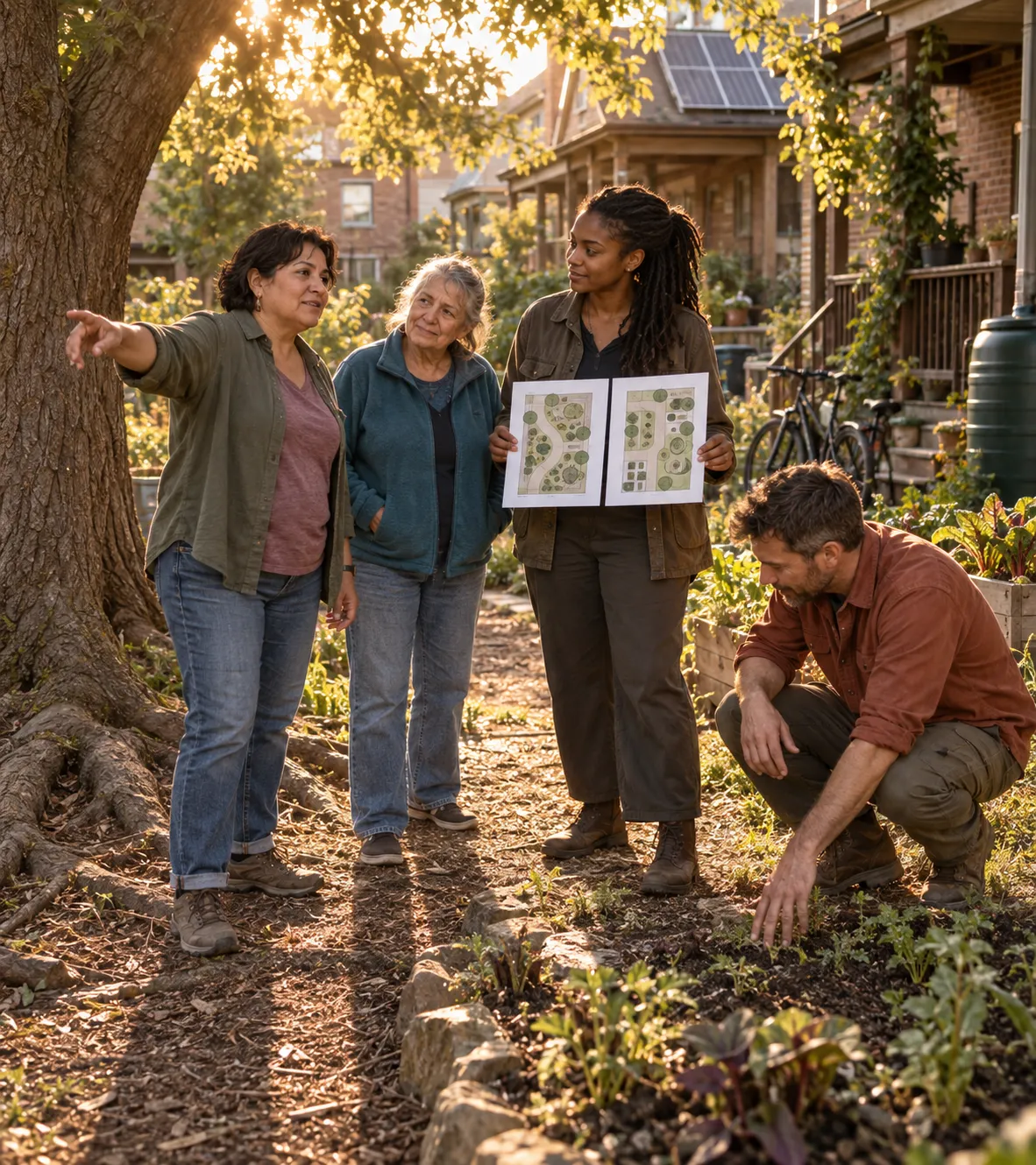 A walk through the neighborhood to weigh priorities on site.